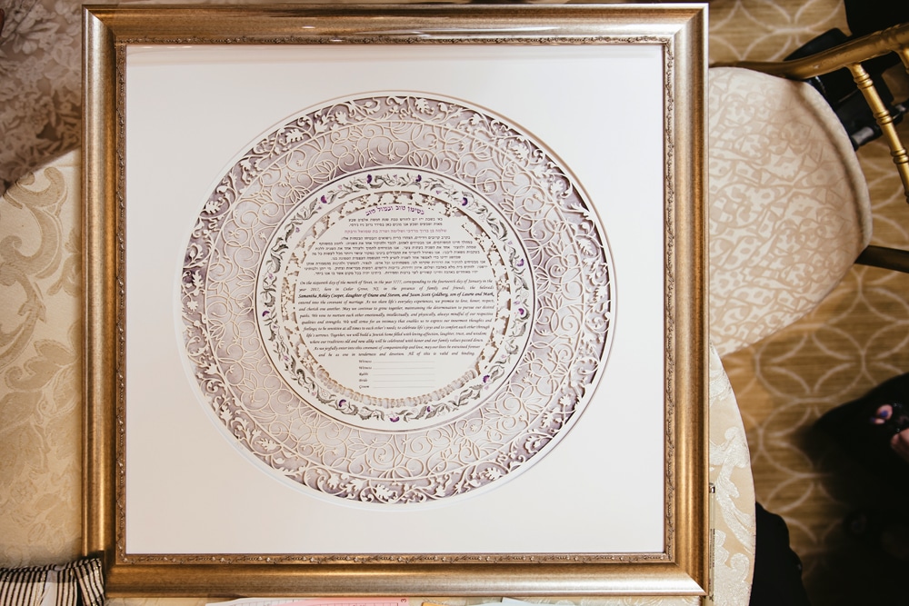 A thought-provoking image contrasting a traditional Ketubah with a modern, customized one
