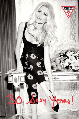 Guess Releases 30th Anniversary Capsule Collection Modeled by Claudia Schiffer