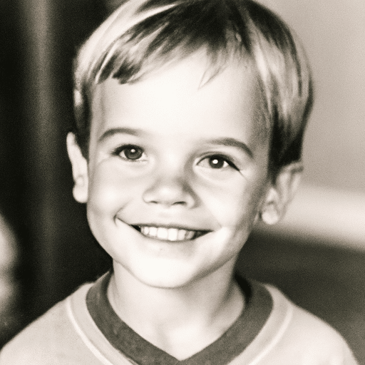 A black and white childhood photo of Paul Marciano.