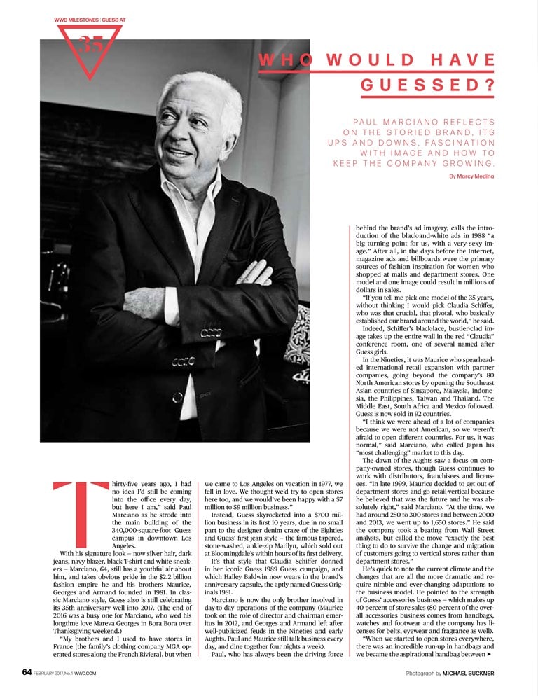 Paul Marciano Reflects on 35 Years of Guess