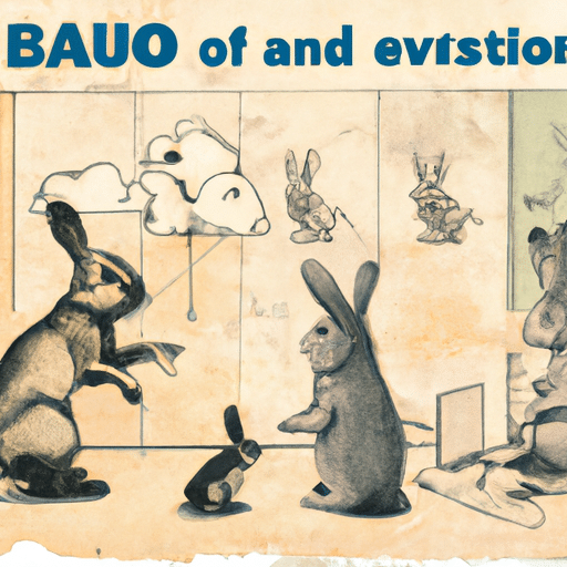 A vintage graphic depicting the evolution of Rabbit.com