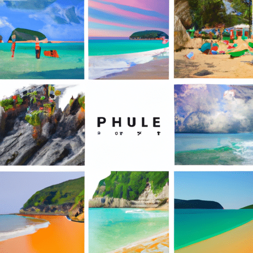 7. A collage of all the beaches featured in the blog post to inspire future Phuket travelers.