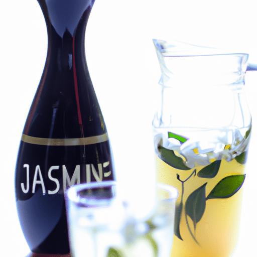 An image showing the different ingredients of a Jasmine cocktail.